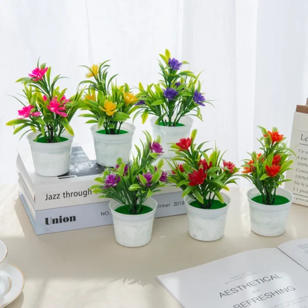 Artificial Flowers with Pot For Table Decoration